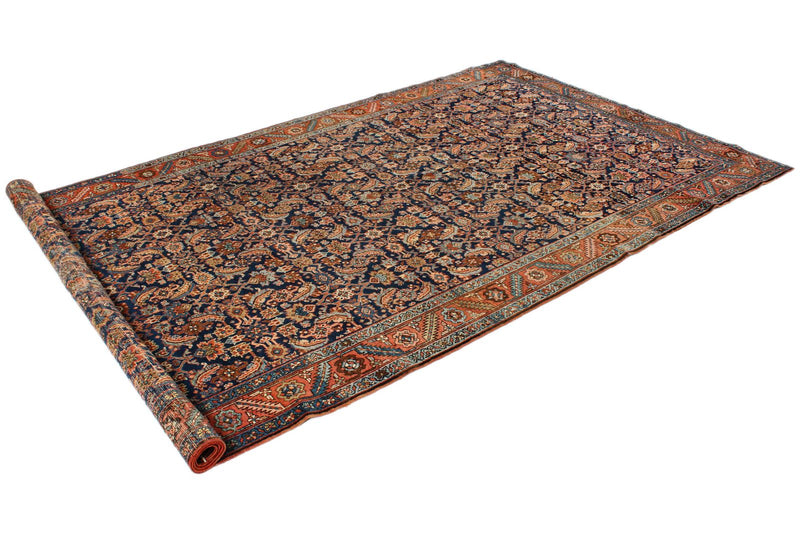 6x11 Navy and Rust Persian Rug