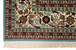 8x10 Blue and Ivory Turkish Silk Rug