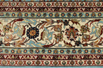 8x10 Blue and Ivory Turkish Silk Rug