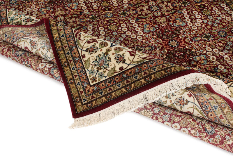 9x12 Red and Ivory Turkish Silk Rug