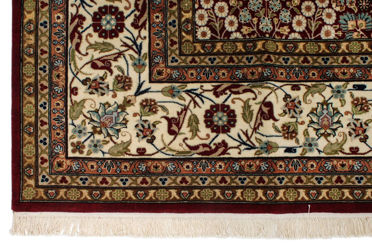 9x12 Red and Ivory Turkish Silk Rug