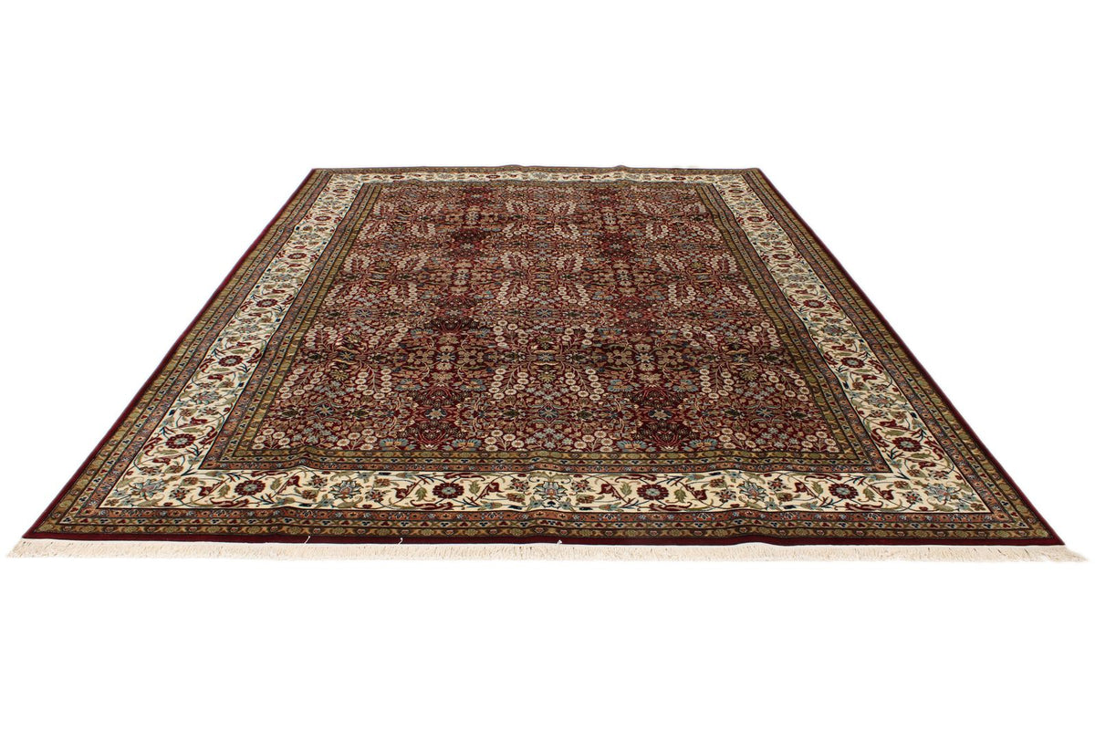 9x12 Red and Ivory Turkish Silk Rug