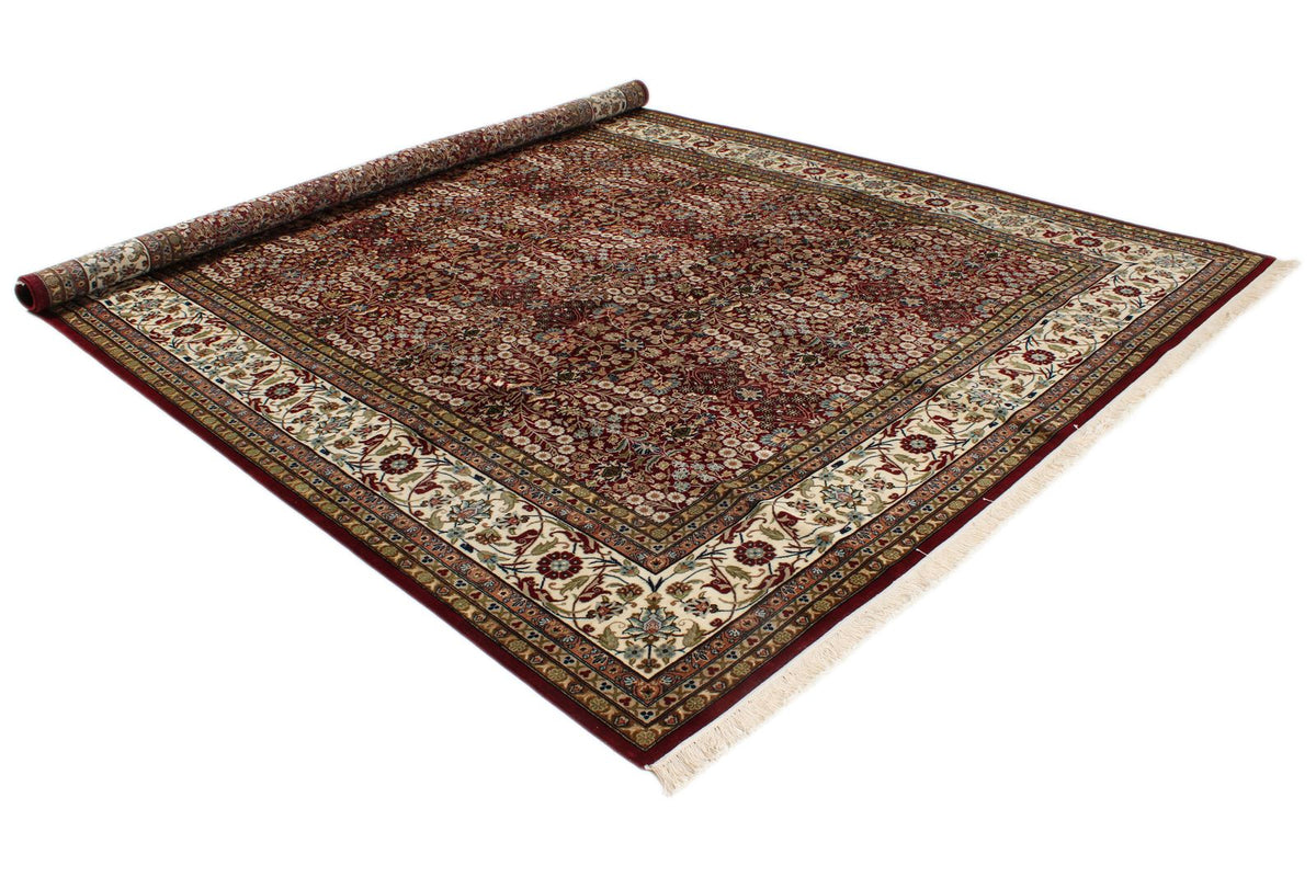 9x12 Red and Ivory Turkish Silk Rug