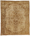 8x9 Ivory and Brown Turkish Tribal Rug