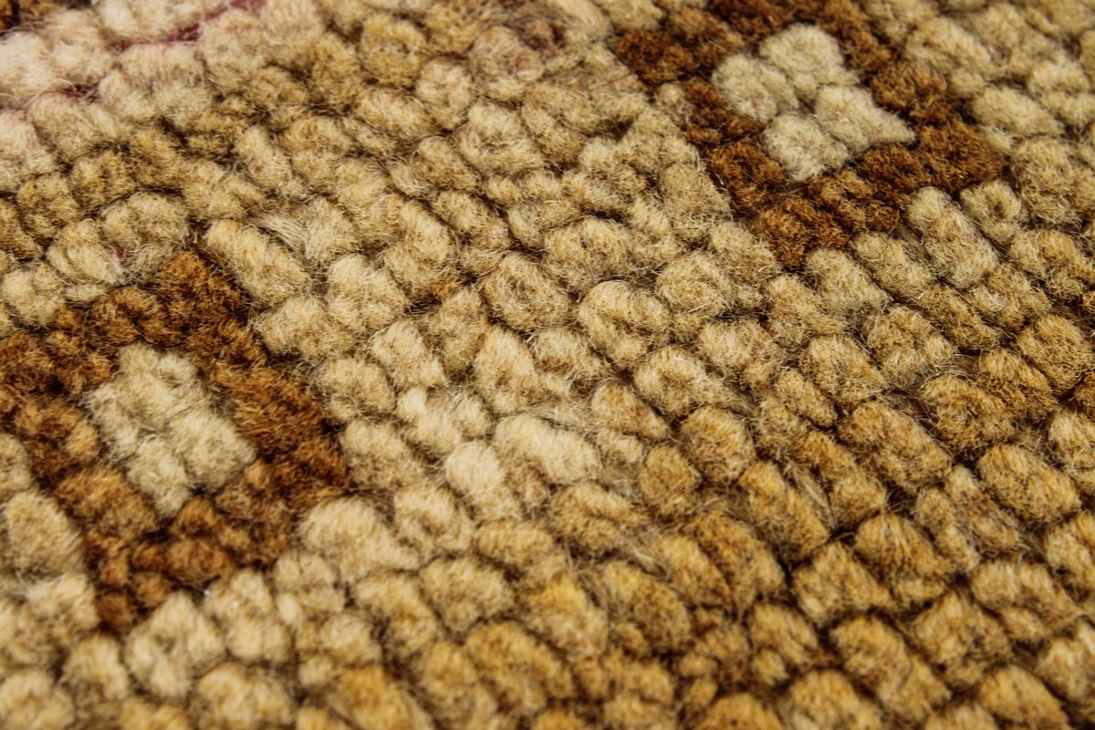 7x11 Ivory and Brown Turkish Tribal Rug