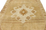 7x11 Ivory and Brown Turkish Tribal Rug