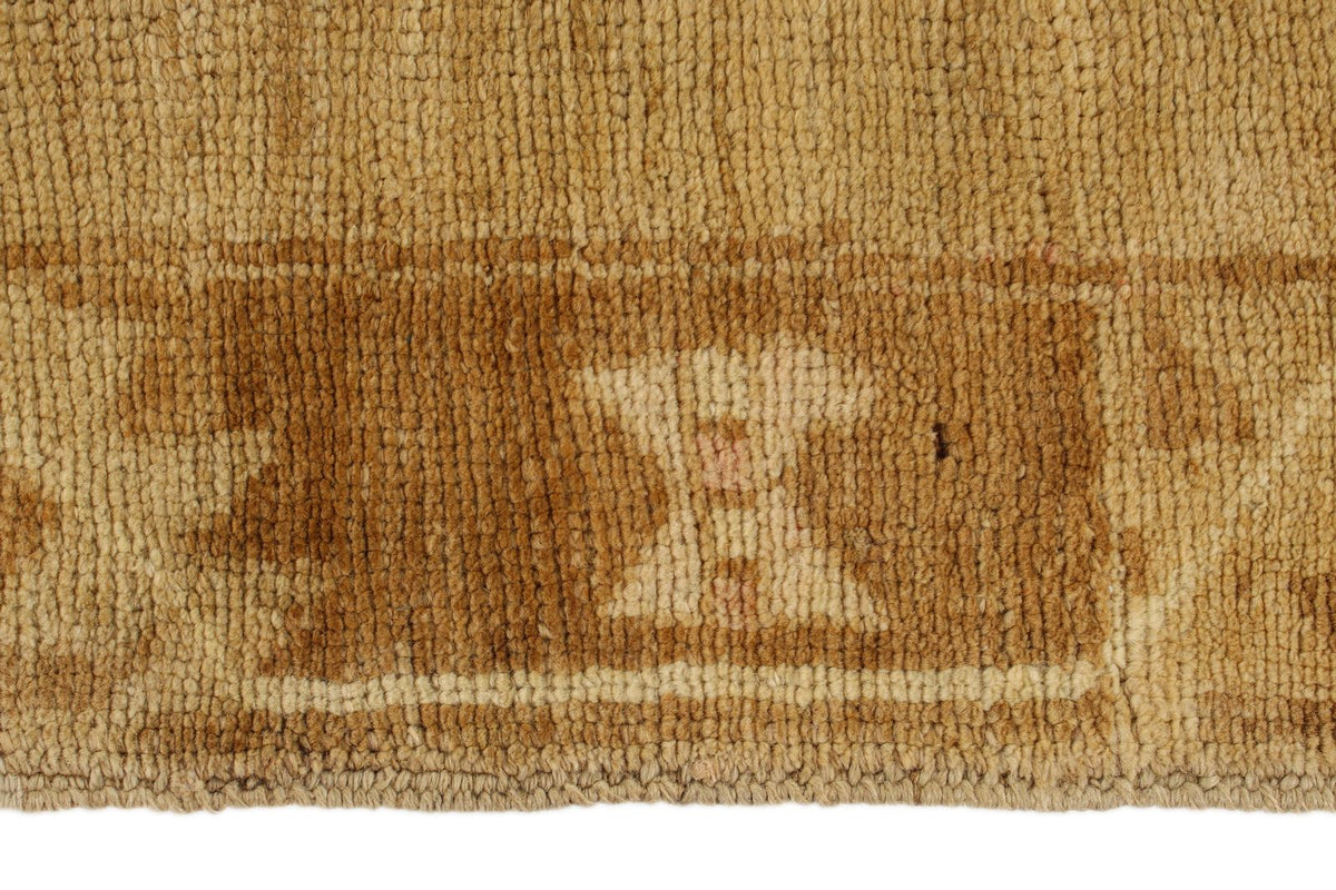8x14 Ivory and Brown Turkish Tribal Rug