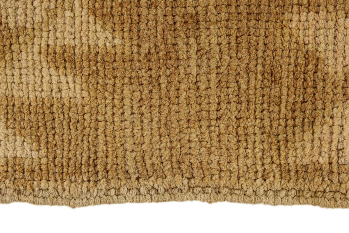 8x14 Ivory and Brown Turkish Tribal Rug