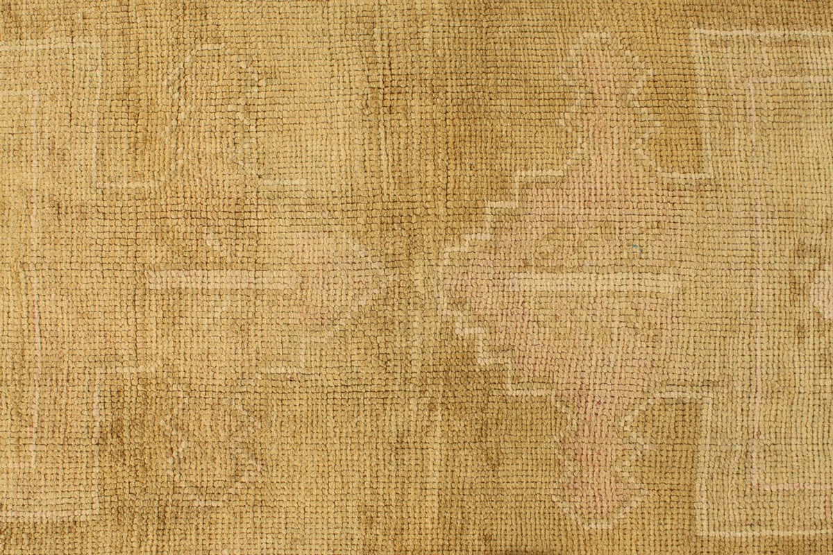 8x14 Ivory and Brown Turkish Tribal Rug