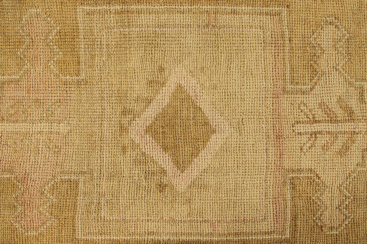8x14 Ivory and Brown Turkish Tribal Rug