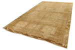 8x14 Ivory and Brown Turkish Tribal Rug