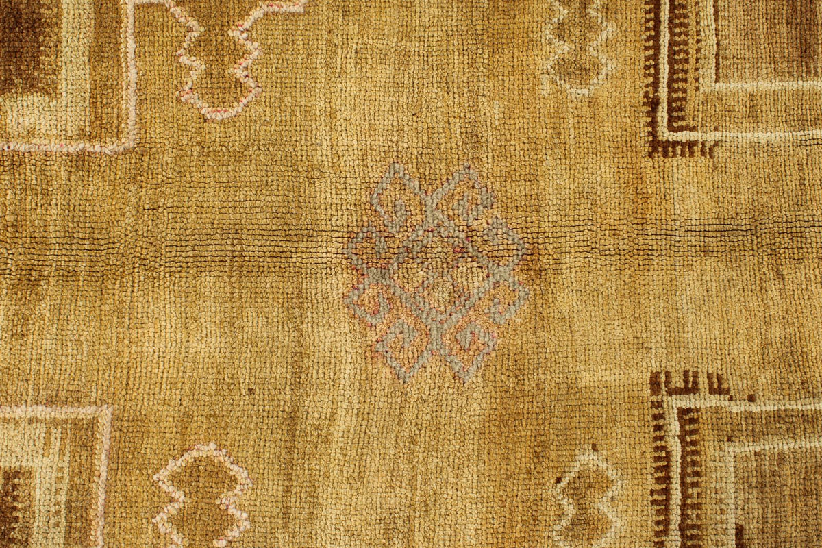 7x12 Ivory and Brown Turkish Tribal Rug