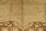 8x12 Ivory and Brown Turkish Tribal Rug