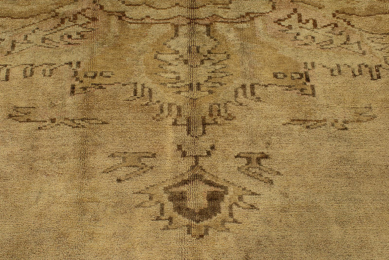 8x12 Ivory and Brown Turkish Tribal Rug