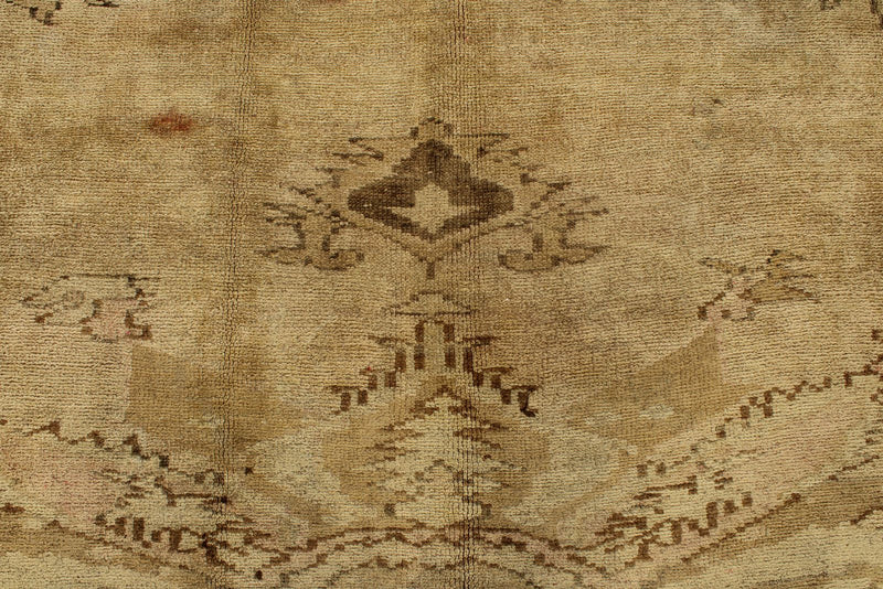 8x12 Ivory and Brown Turkish Tribal Rug