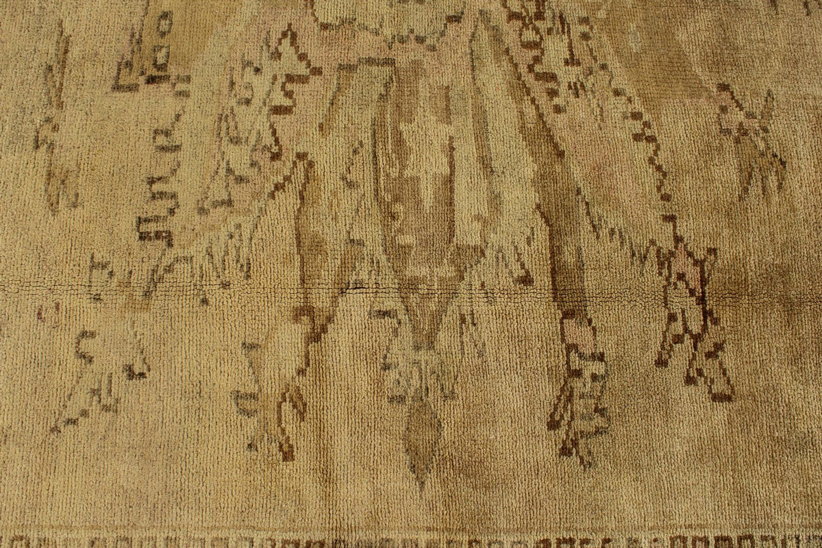 8x12 Ivory and Brown Turkish Tribal Rug