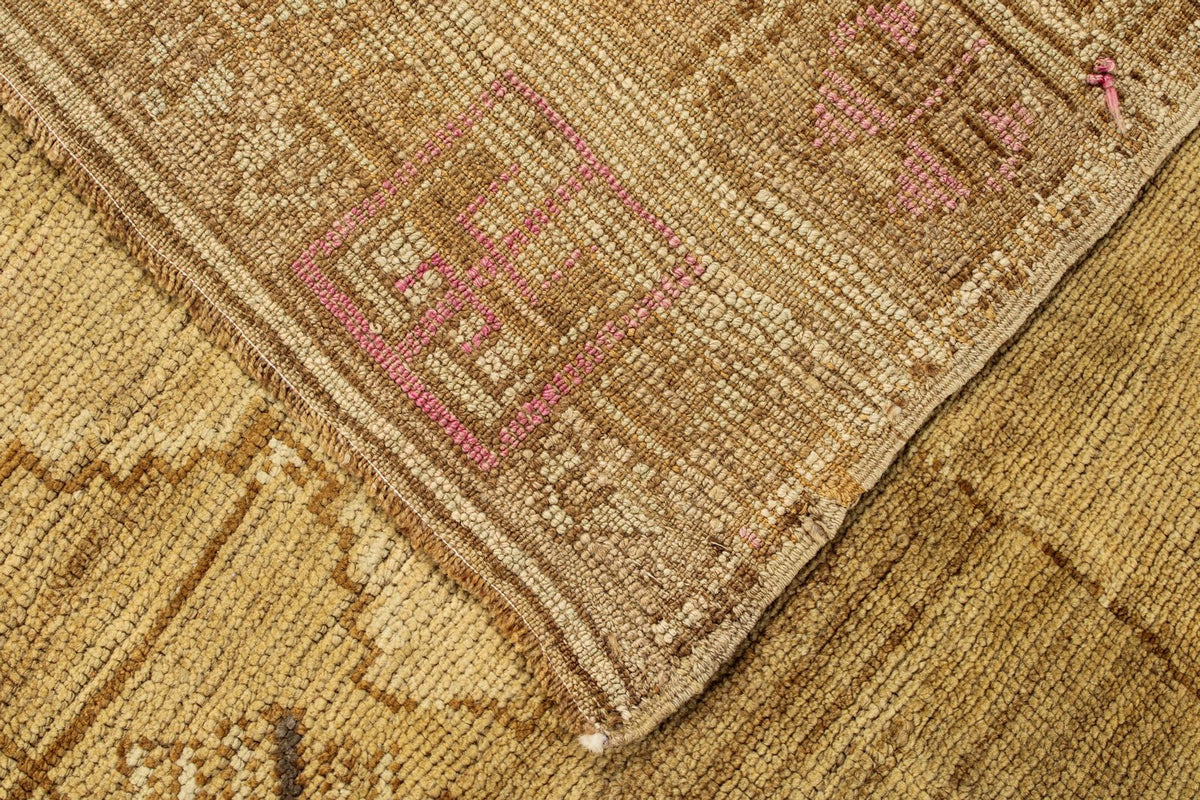 6x12 Ivory and Brown Turkish Tribal Runner
