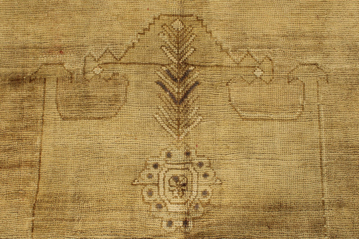 6x12 Ivory and Brown Turkish Tribal Runner