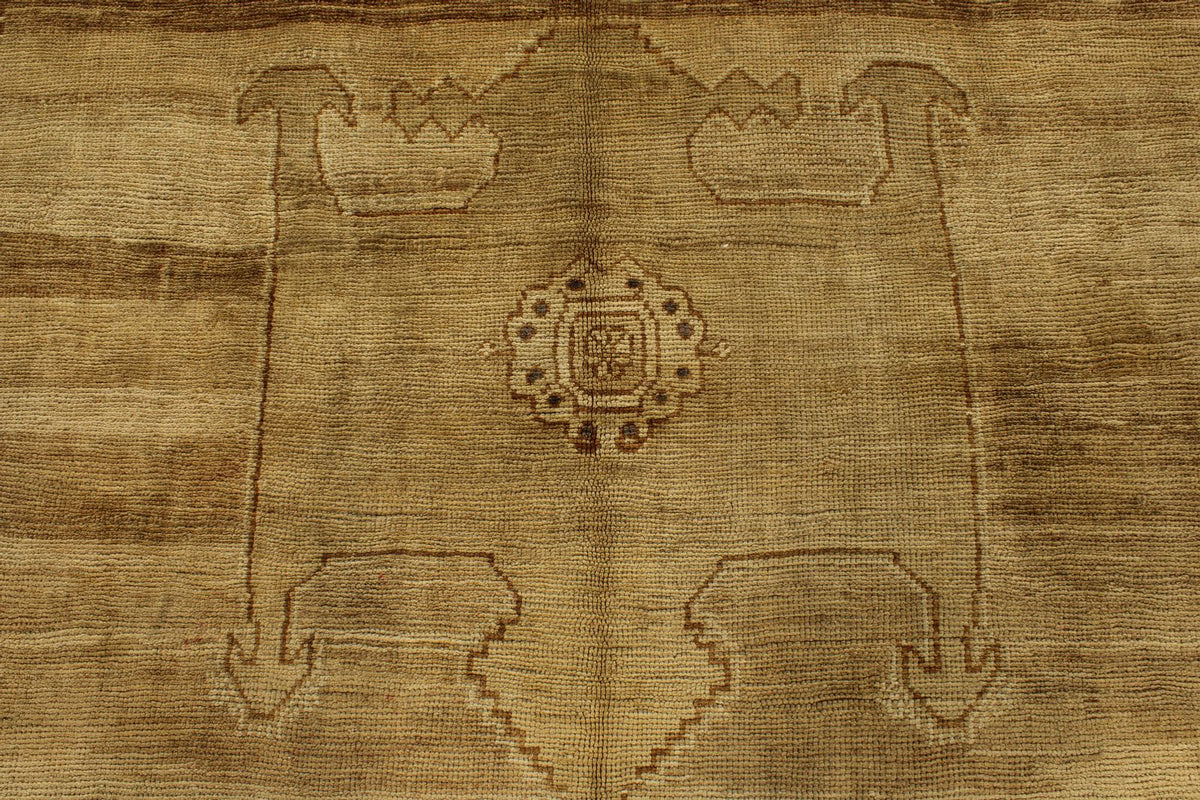 6x12 Ivory and Brown Turkish Tribal Runner