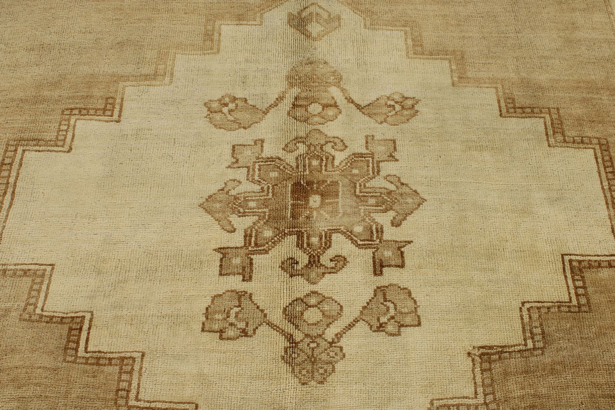 6x12 Ivory and Brown Anatolian Tribal Rug