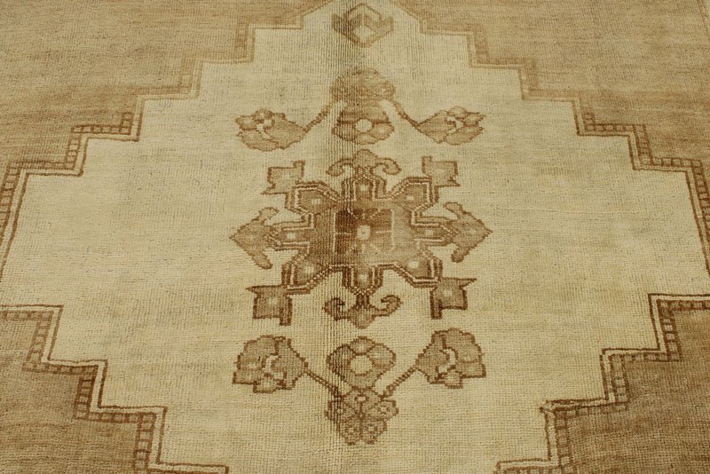 6x12 Ivory and Brown Anatolian Tribal Rug