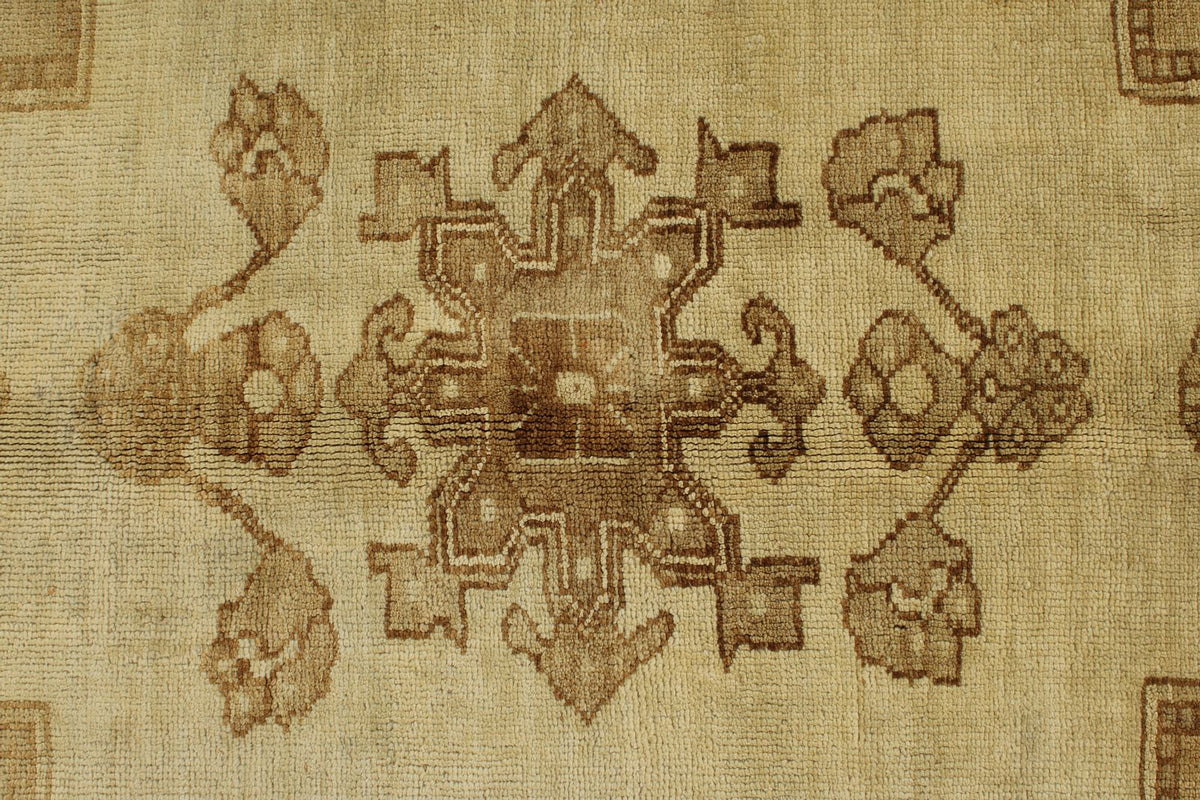 6x12 Ivory and Brown Anatolian Tribal Rug