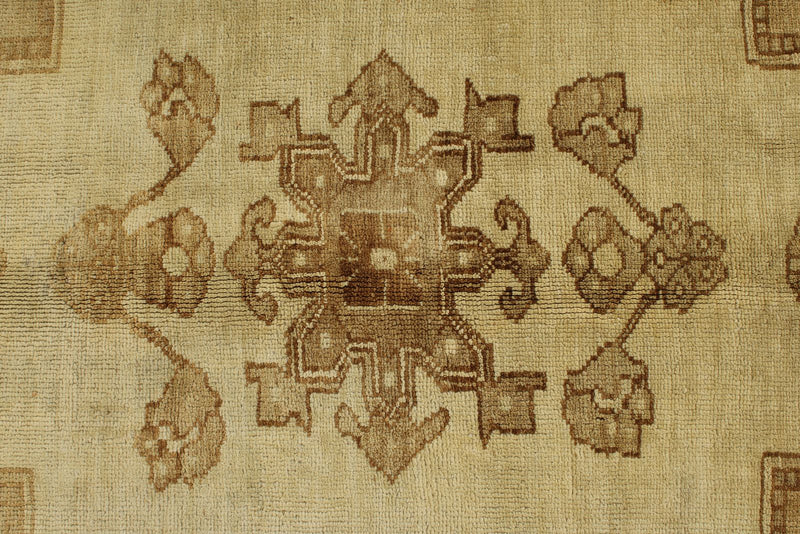 6x12 Ivory and Brown Anatolian Tribal Rug