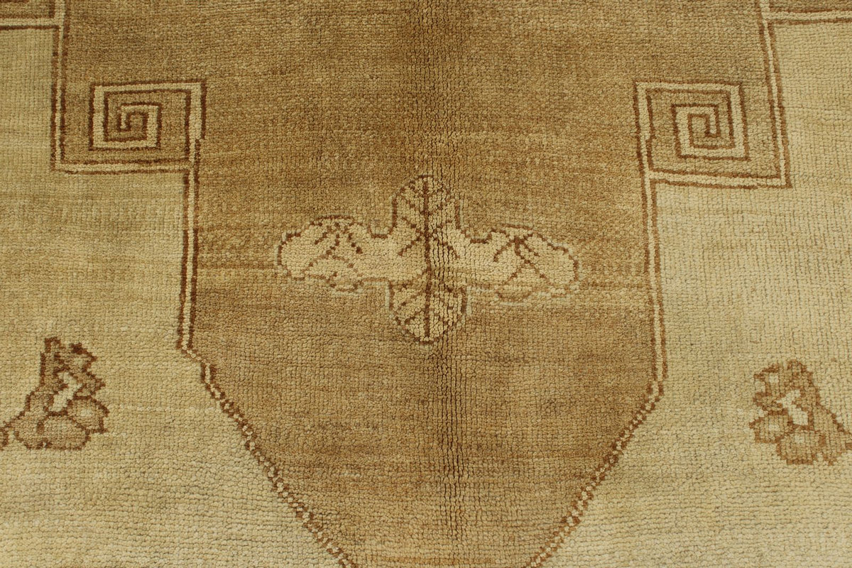 6x12 Ivory and Brown Anatolian Tribal Rug