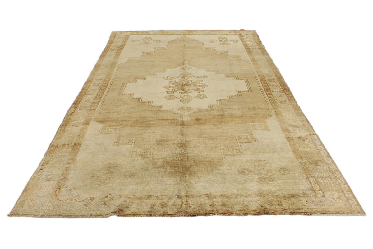 6x12 Ivory and Brown Anatolian Tribal Rug