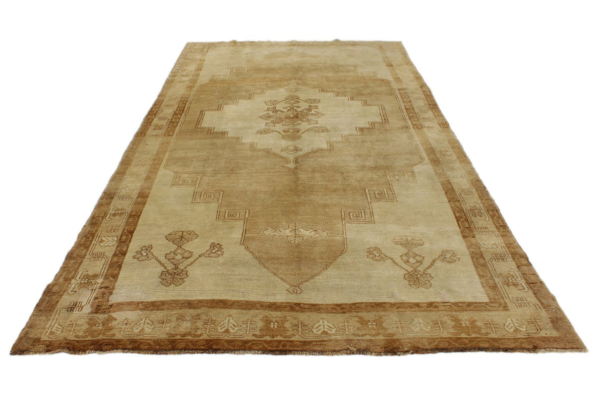 6x12 Ivory and Brown Anatolian Tribal Rug