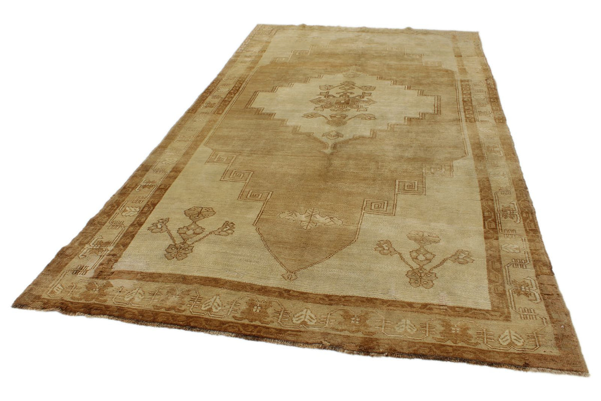 6x12 Ivory and Brown Anatolian Tribal Rug