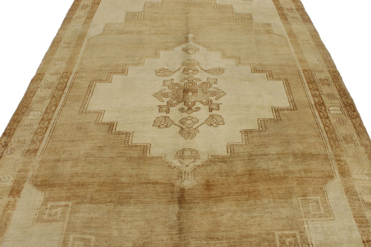 6x12 Ivory and Brown Anatolian Tribal Rug