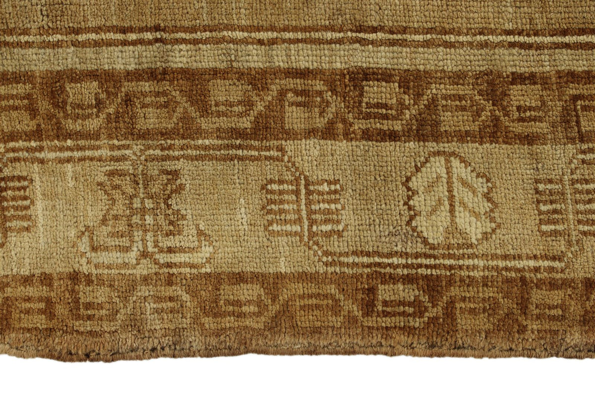 6x12 Ivory and Brown Anatolian Tribal Rug