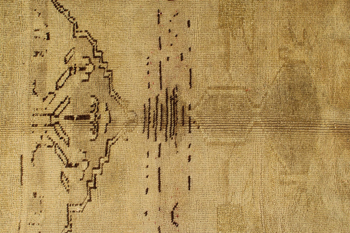 7x8 Ivory and Brown Turkish Tribal Rug