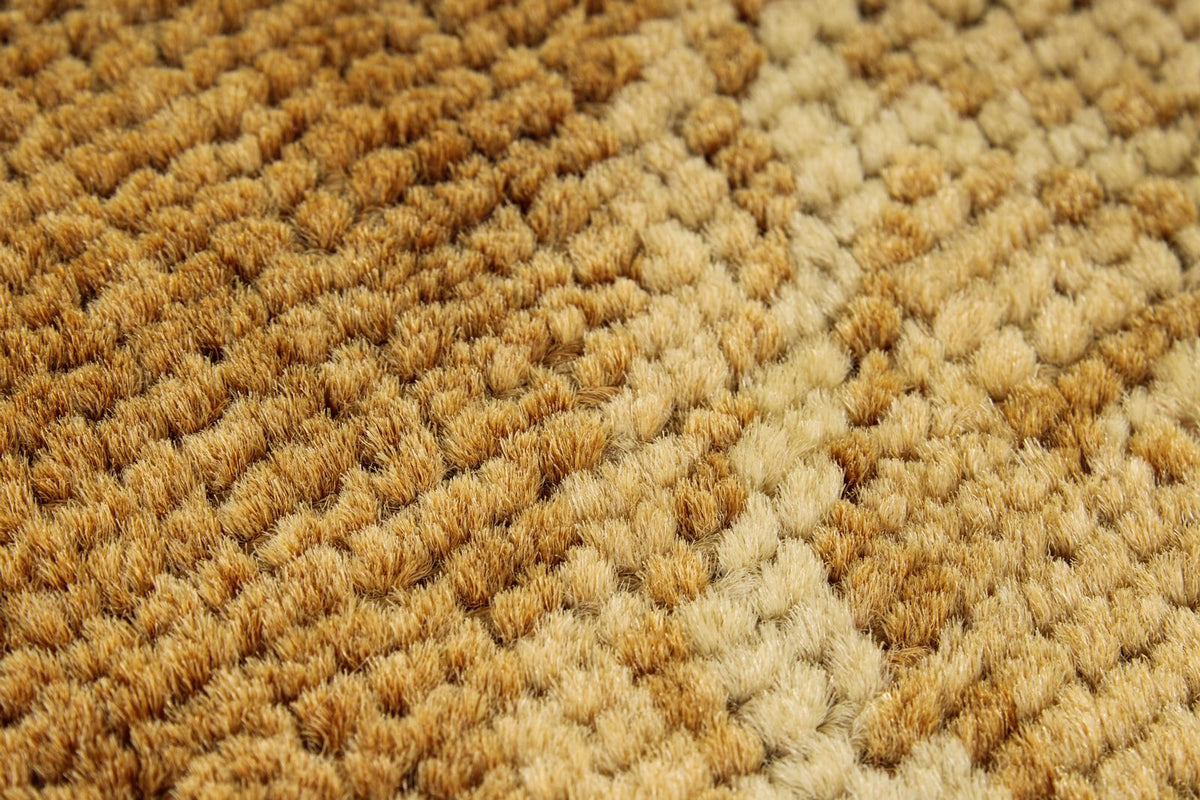 6x10 Ivory and Brown Turkish Tribal Rug