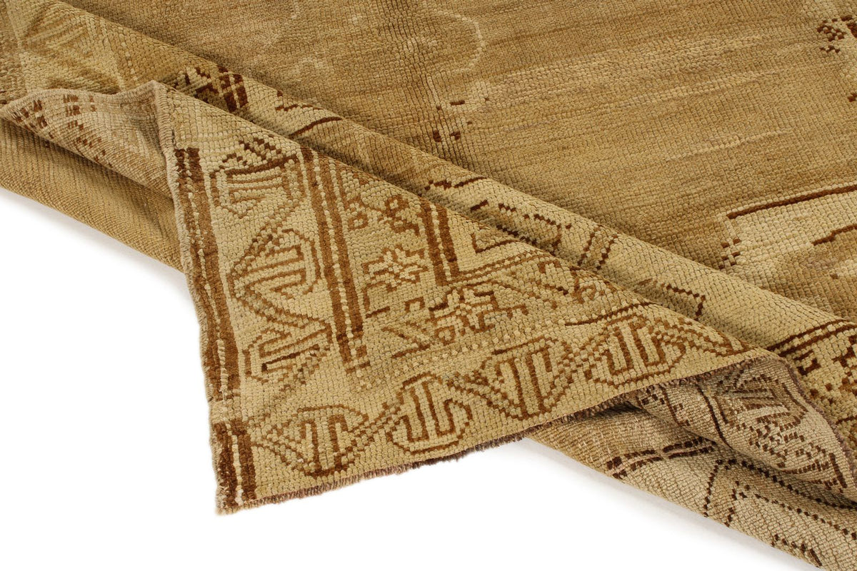 6x12 Ivory and Brown Turkish Tribal Runner