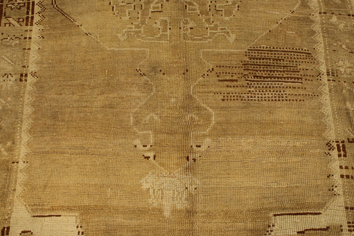 6x12 Ivory and Brown Turkish Tribal Runner