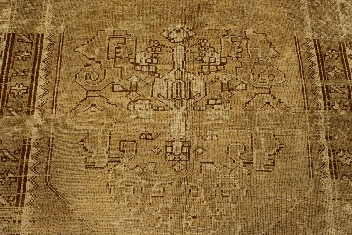 6x12 Ivory and Brown Turkish Tribal Runner