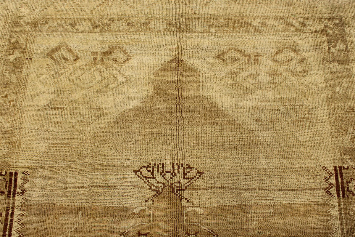 6x12 Ivory and Brown Turkish Tribal Runner