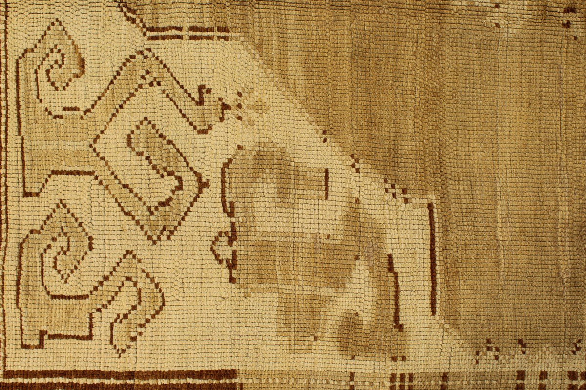 6x12 Ivory and Brown Turkish Tribal Runner