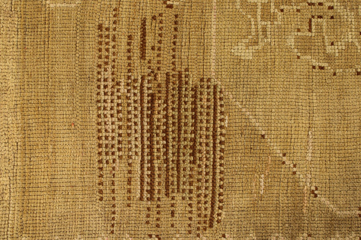 6x12 Ivory and Brown Turkish Tribal Runner