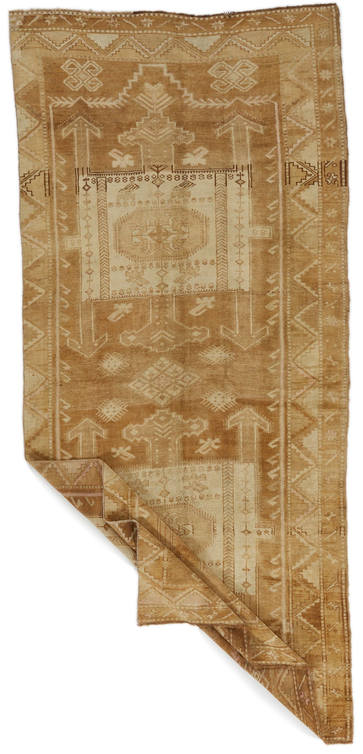 5x11 Ivory and Brown Turkish Tribal Runner