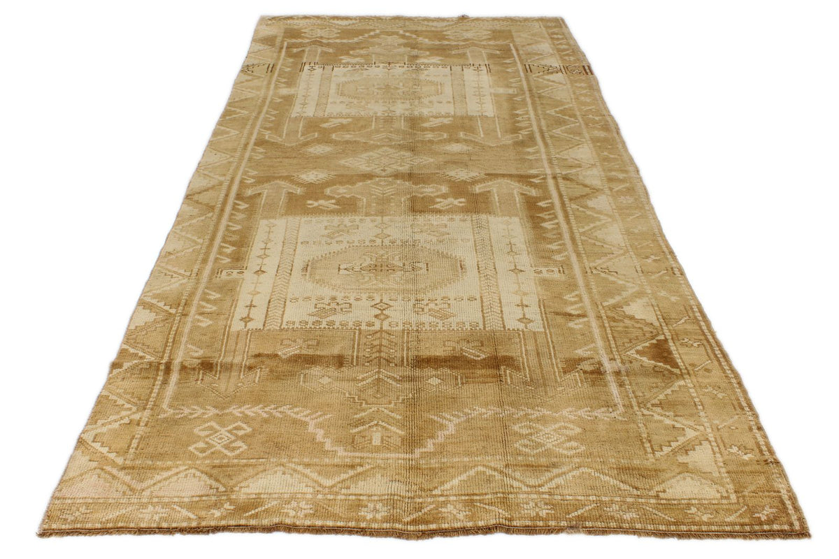 5x11 Ivory and Brown Turkish Tribal Runner