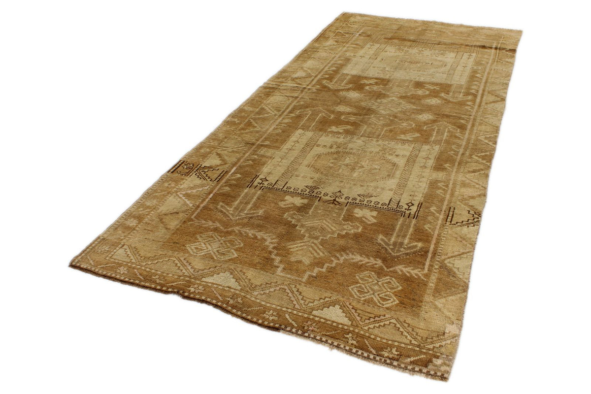 5x11 Ivory and Brown Turkish Tribal Runner