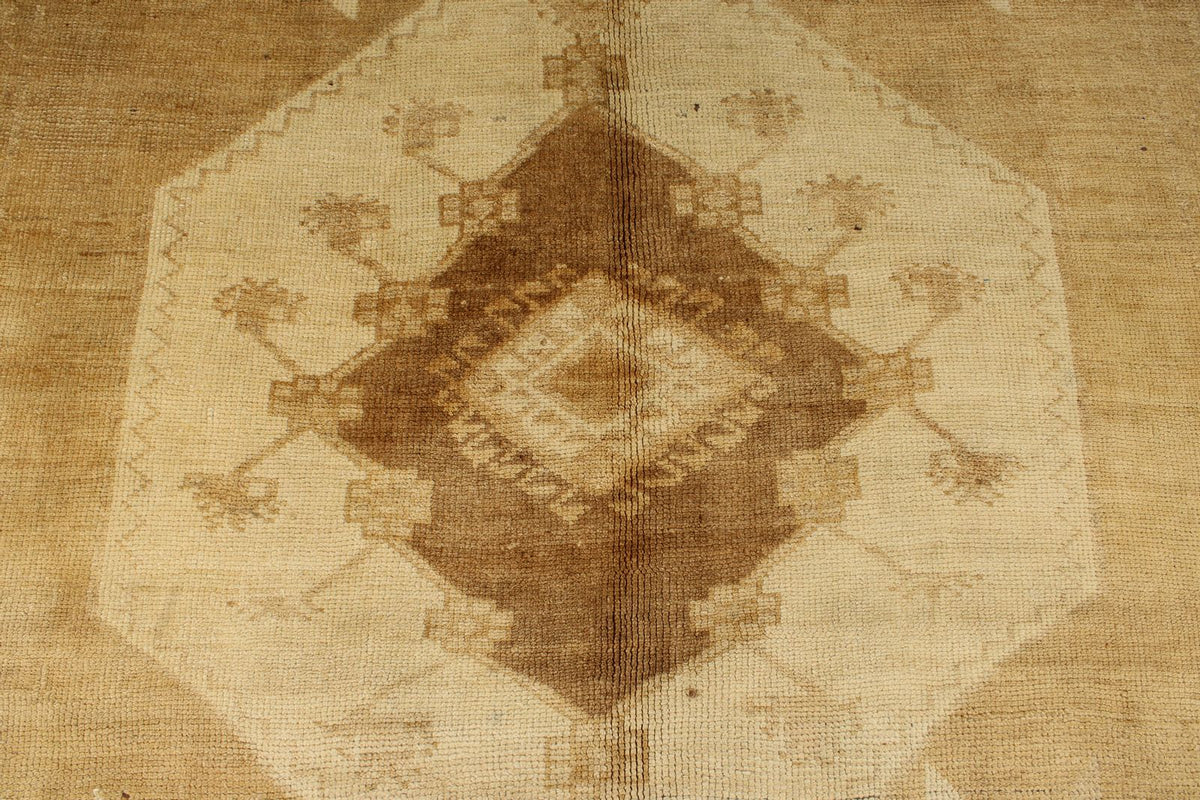 6x15 Ivory and Brown Turkish Tribal Runner