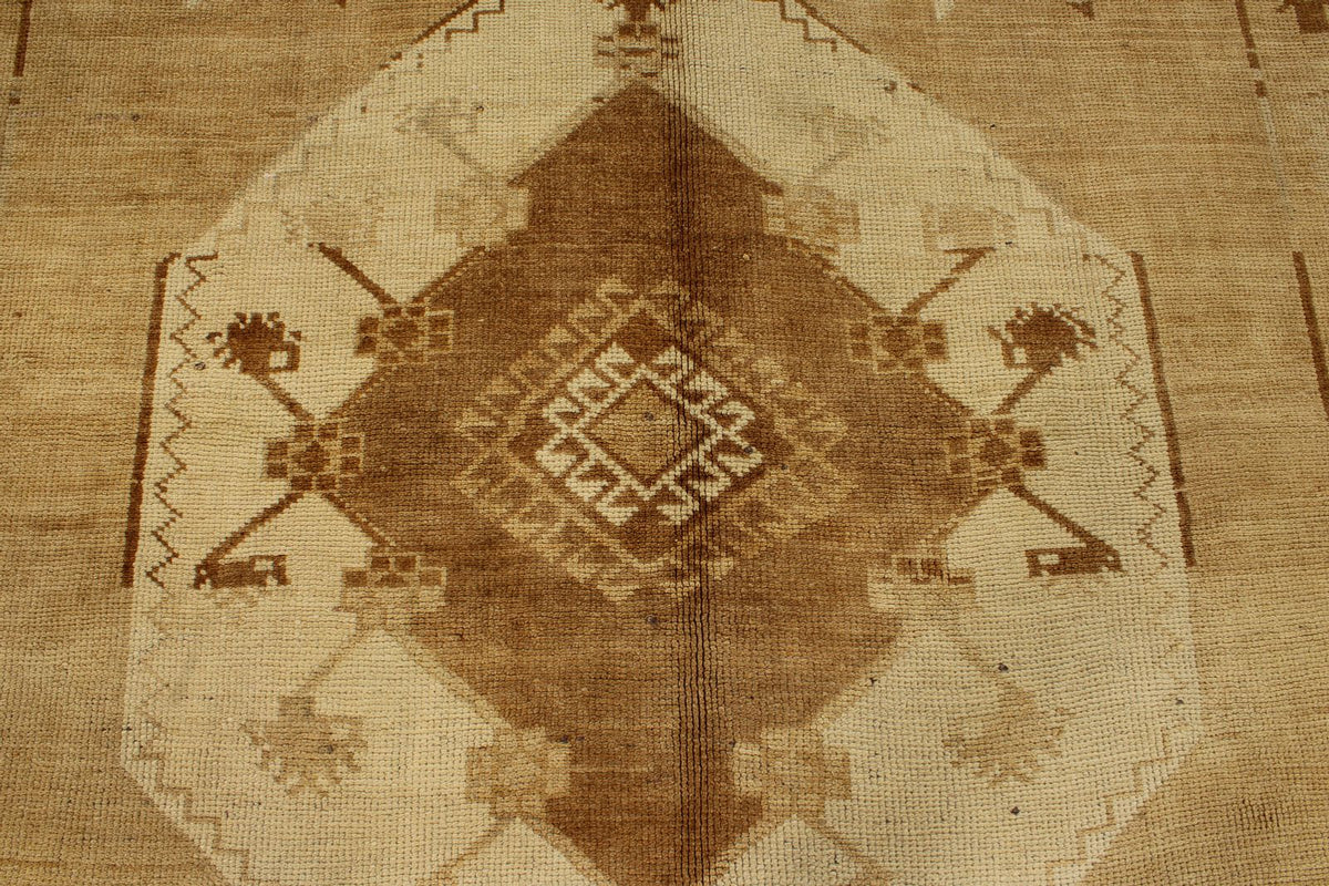 6x15 Ivory and Brown Turkish Tribal Runner