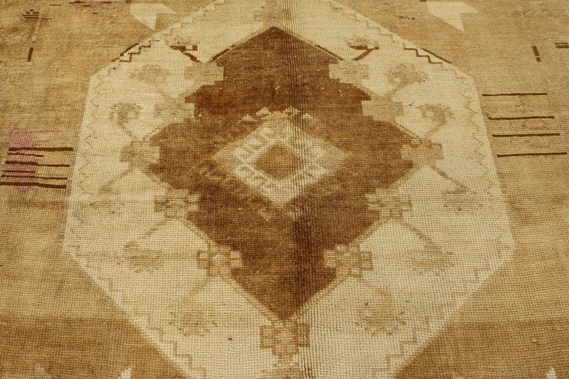 6x15 Ivory and Brown Turkish Tribal Runner