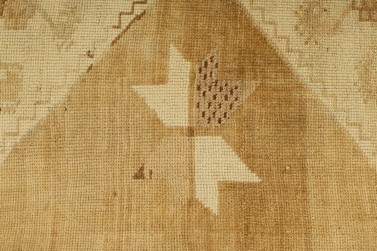 6x15 Ivory and Brown Turkish Tribal Runner