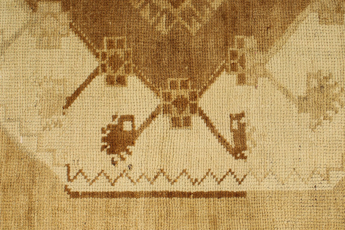 6x15 Ivory and Brown Turkish Tribal Runner
