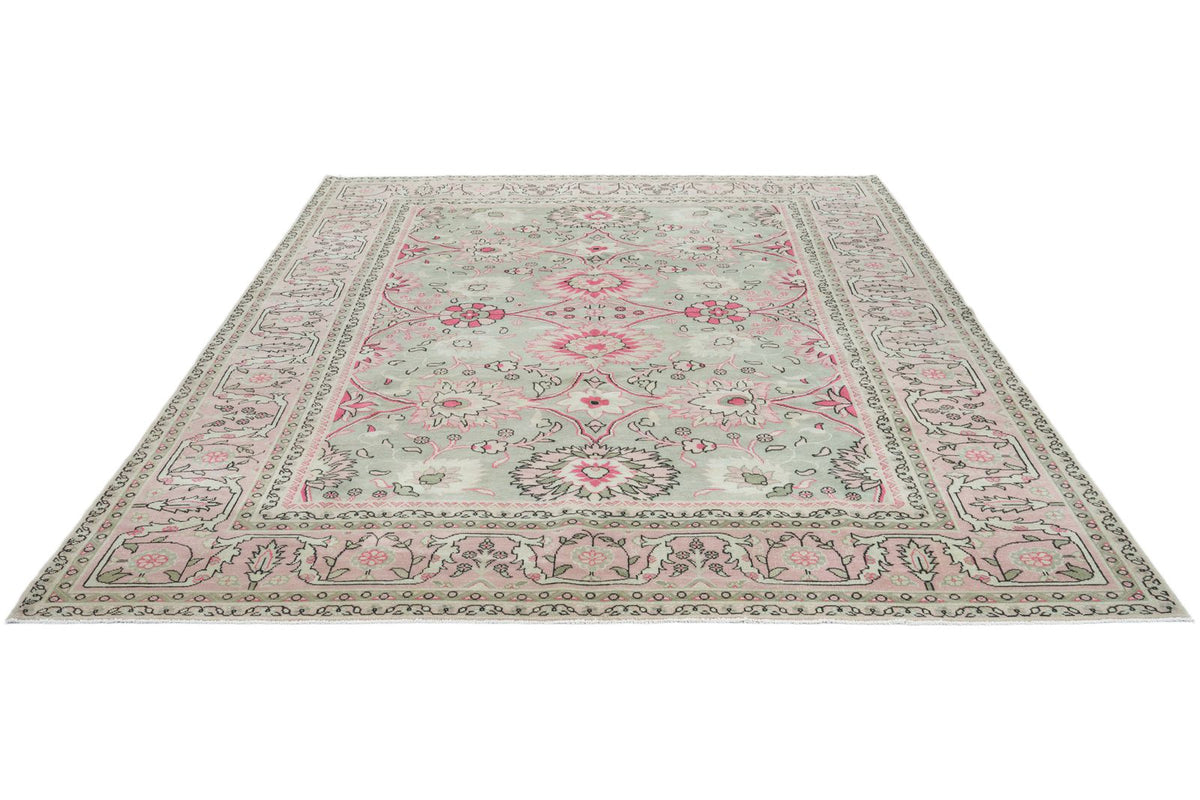 9x12 Ivory and Pink Turkish Milas Rug